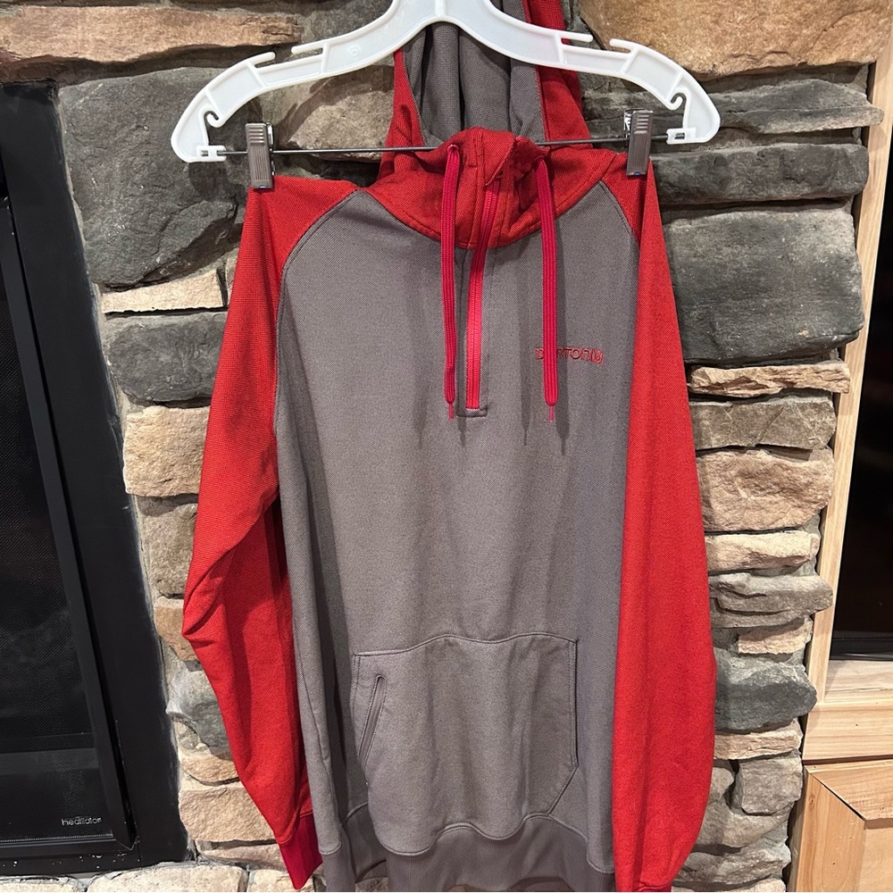 Burton Red and‎ Gray quarter zip hoodie snowboard size small